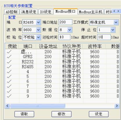 modbus主機配置