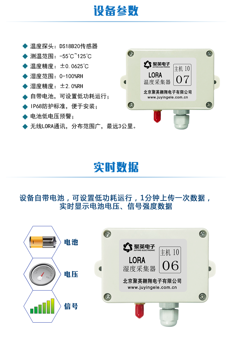 lora系列溫度/濕度采集模塊設備參數(shù)