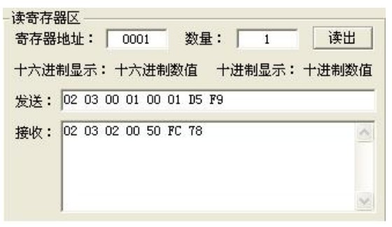 主機(jī)讀取分機(jī)數(shù)據(jù)測試結(jié)果 