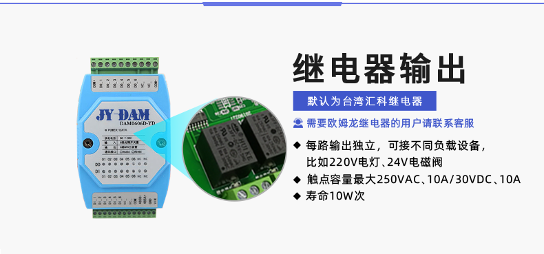 DAM-0606D-YD 工業(yè)級I/O模塊輸出說明