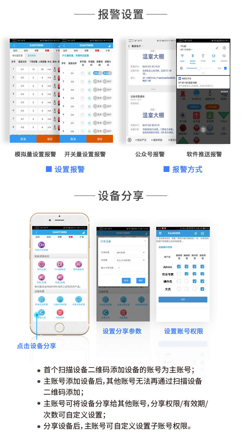 云平臺 DAM-1012A GPRS版 遠(yuǎn)程數(shù)采控制器云平臺報警設(shè)置