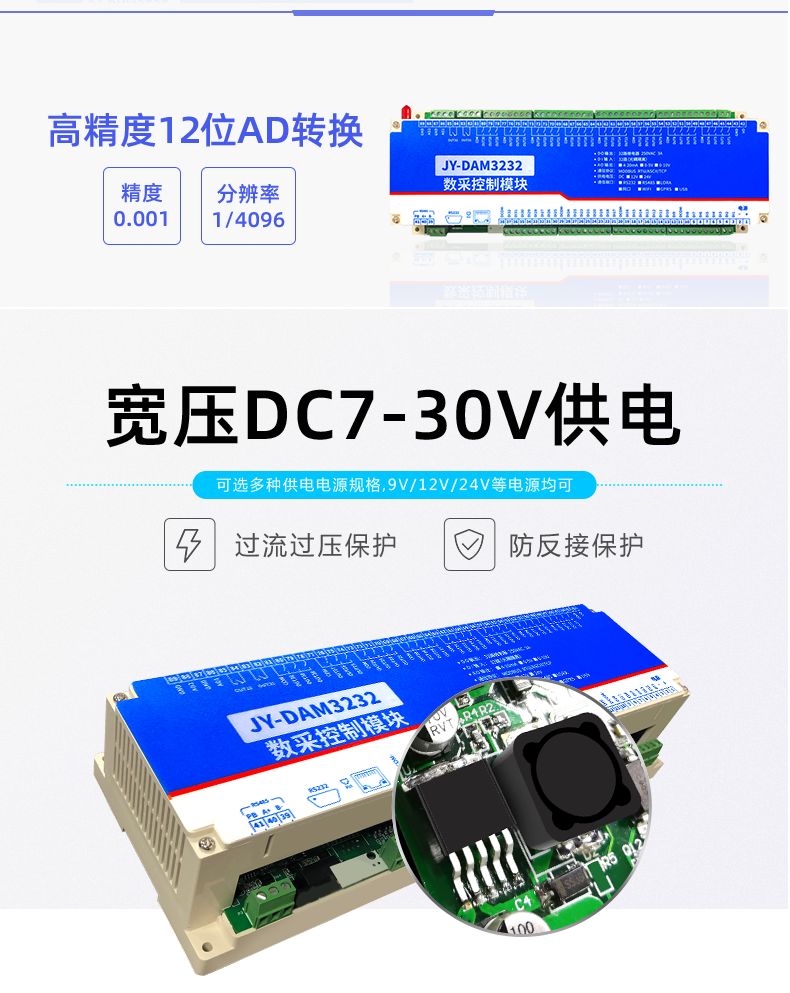 DAM-3232 工業(yè)級網(wǎng)絡數(shù)采控制器寬壓供電