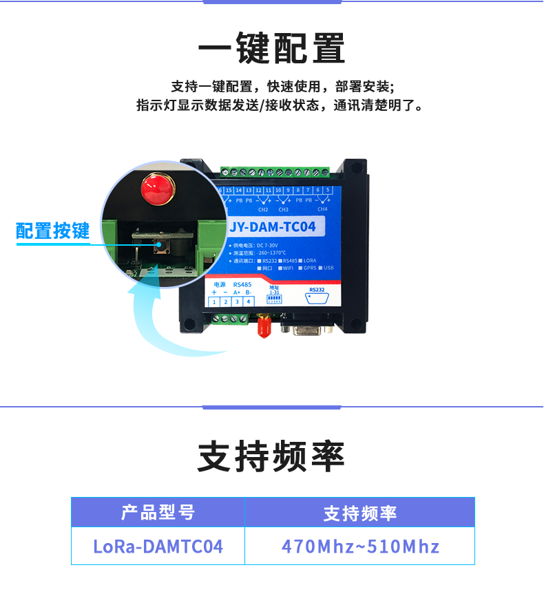 LoRaTC04 LoRa無(wú)線測(cè)溫模塊一鍵配置